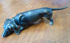 Alter kaltbemalter Bronze Dackel Hund Vintage - Bild 1 von 13