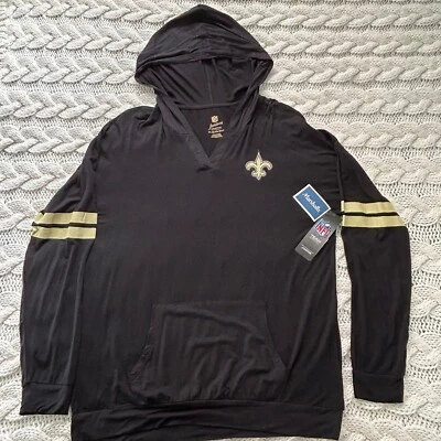 New Orleans Saints NFL Juniors Collection Teen Pullover Shirt XL w/Pockets Hood - Image 1 of 4