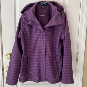 Tri Mountain Lightweight Jacket Women's Size Large Purple Gray Plaid EUC - Picture 1 of 11