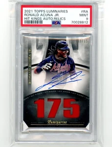 Ronald Acuna Jr. 2021 Topps Luminaries Hit Kings Autograph Relics #8/15 PSA 9 - Bild 1 von 4