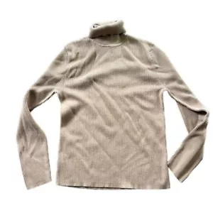 Pendleton Womens Tan Light Brown Ribbed Turtleneck Sweater Size Large - Picture 1 of 5