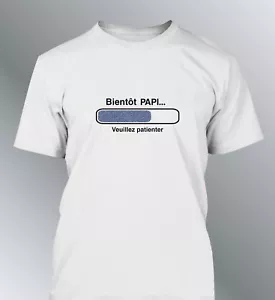 Tee shirt Futur PAPI grand-pere homme geek bébé grossesse bientot naissance PAPY - Imagen 1 de 15