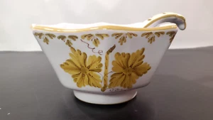 Vintage Italian Faience Octagon Shaped Bowl W/Spoon READ - Picture 1 of 13