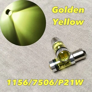 Front Signal Light GOLDEN YELLOW LED 1156 BA15S 7506 P21W Fits Hyundai Kia - Foto 1 di 1