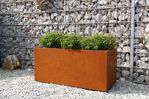 Blumenkübel Pflanzkübel Pflanztrog Cortenstahl Metall "Maxi" 100 cm, Rostbraun - Bild 1 von 5