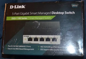 D-Link 5 port gigabit Smart Managed Switch DGS-1100-05 new - Picture 1 of 6
