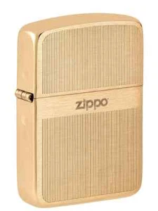 ZIPPO 1941 Replica DESIGN 81488 BRASS Lighter LINES 4 Barrel Hinge NEW - Picture 1 of 1