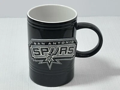 Great American Pewter Coffee Mug San Antonio Spurs Basketball 3D Emblem Black - Image 1 of 4