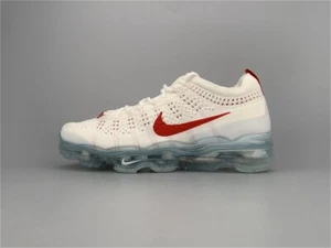 M% Nike Air VaporMax Flyknit 2023 White red logo Stylish air cushion Shoes - Picture 1 of 8