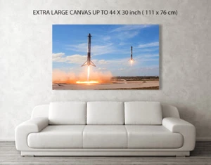 SPACE X Falcon Heavy Boosters on canvas PictureArt/ Photo Print A4-A0 NASA - Picture 1 of 6