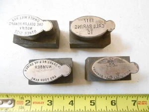 RARE ANTIQUE SET 4 TAXI CAB TRADE TOKEN COIN STEEL DIE STAMP AMERICAN BARKING B - Picture 1 of 6