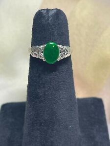 Translucent Deep Imperial Green A Jade Fei Cui Emerald 18K 750 Jadeite Ring