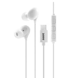 Laser USB-C Wired In-Ear White Earphones with Inline Mic & Control - Picture 1 of 4