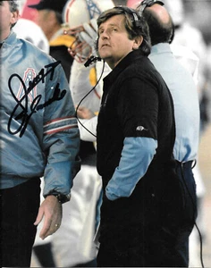 FOTO FIRMADA JERRY GLANVILLE HOUSTON ENOILERS HEAD COACH 8"" x 10 - Imagen 1 de 1