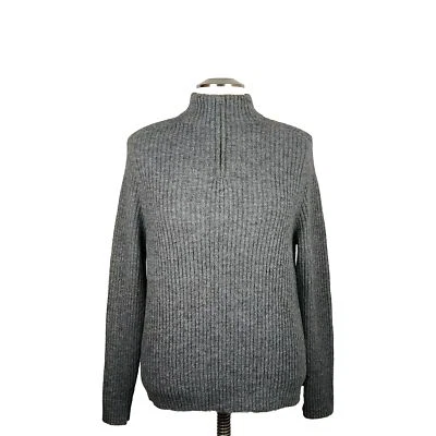 Sisley Vintage Gris Acanalado 1/4 Cremallera Mezcla Lana/Elástico Hecho en Italia Talla XL  Foto 1 de 4