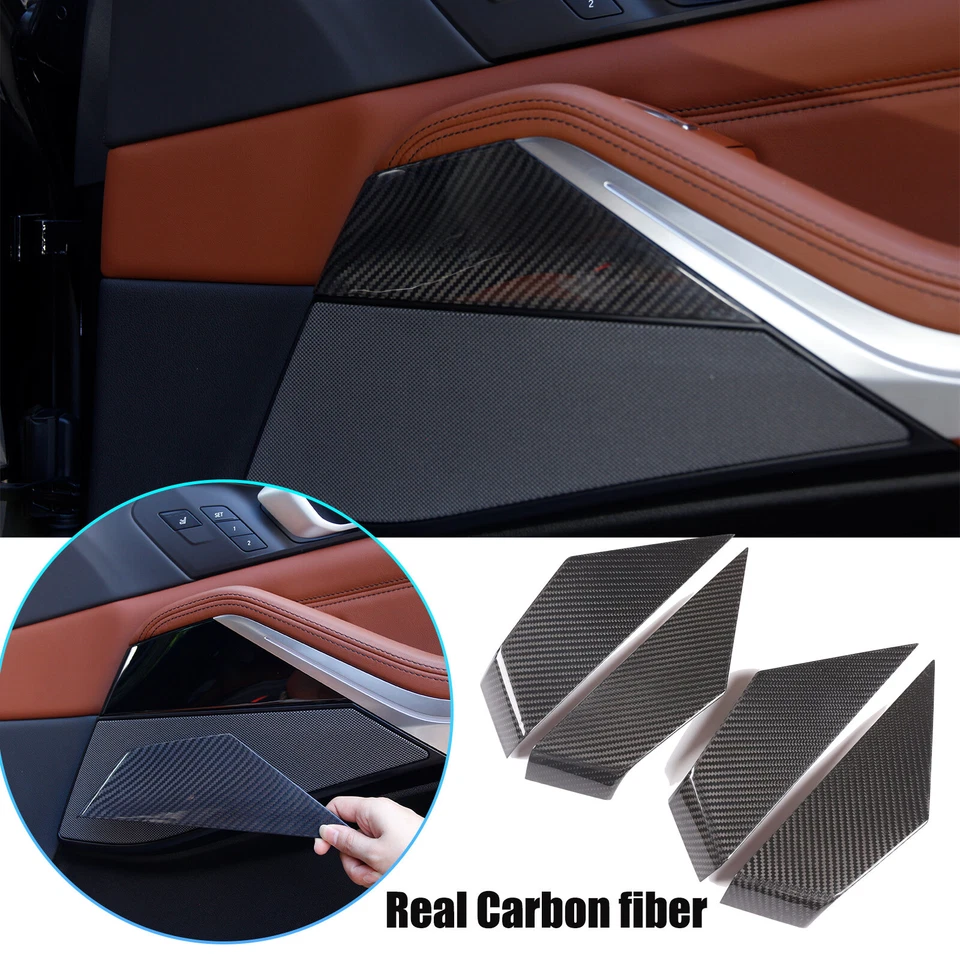 Tapicería de panel de puerta de coche de fibra de carbono real para BMW X5 X6 X7 G05 G07 2019-21 EE. UU. Foto 1 de 1