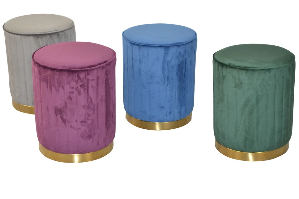 Sitzhocker, Sitzpouf mit Samtbezug "Carmen" - Bild 1 von 1