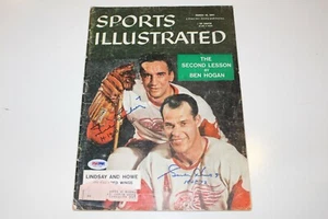 GORDIE HOWE & TED LINDSAY SIGNED 3/18/1957 SPORTS ILLUSTRATED PSA/DNA AUTH COA - Picture 1 of 3