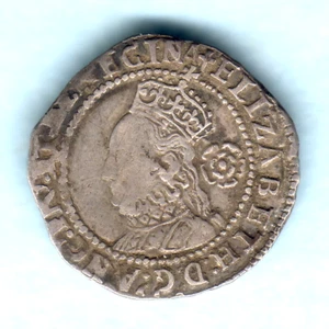 Great Britain. 1580 Elizabeth 1 - Threepence. MM-Latin cross..  gFine - Bild 1 von 2