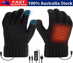 Electric Heated Gloves USB Rechargeable Touch Screen Warm Thermal Gloves Winter - Picture 1 of 16