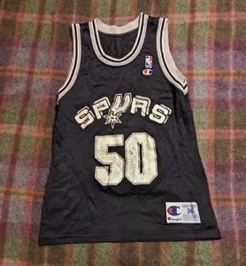 Vtg SAN ANTONIO SPURS BASKETBALL JERSEY NBA CHAMPION #50 DAVID ROBINSON Sz 36 - Picture 1 of 8