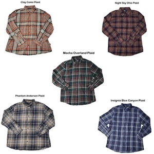 Eddie Bauer Men's 100% Cotton Easy Care Warm Brushed Twill Flannel Shirt - Picture 1 of 11