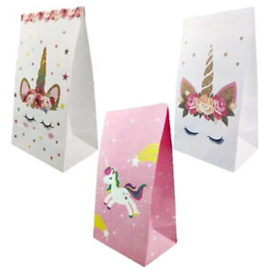 Magical Unicorn Birthday Party Paper Bags Kids Baby Shower Candy Bags Loot Girl