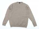 NEXT Mens Brown V-Neck Cotton Pullover Jumper Size L