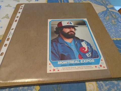 OPC 1982 JEFF REARDON  CARD NUMBER 23 MONTREAL EXPOS POSTER 5 BY 8 Cover