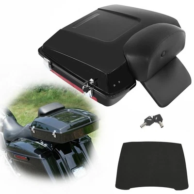 Novo Pacote de Barbeador Baú com Encosto Para Harley Touring Road Street Glide 1997-2013 - Imagem 1 de 4