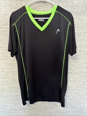 Мужская футболка Head Active с V-образным вырезом черная и неоново-зеленая размер M - Изображение 1 из 4