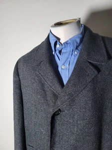 Abrigo Top Abrigo Vintage 40R 50s 60s Hombres Gris Colorido Motas Completamente Lienzo - Imagen 1 de 12