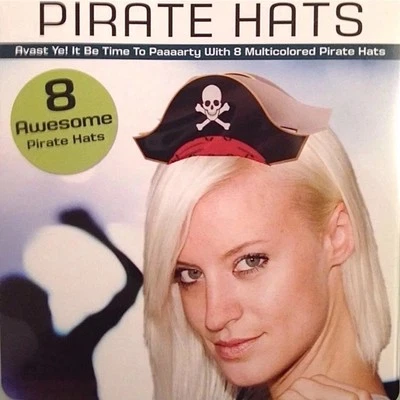 8 Mini Pirate Hat Party Hats Photo Booth Prop Party Favors Fun Paper Cardstock - Image 1 of 4