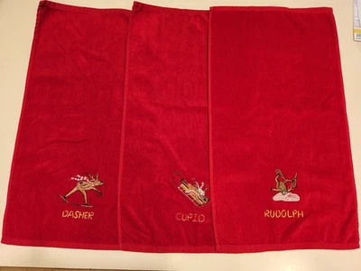 Juego de 3 toallas de mano bordadas Grand Prix by Avanti 1978 Navidad reno Foto 1 de 4