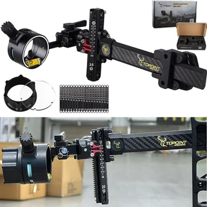 Mira de arco compuesta de tiro con arco 1 pin barra de fibra de carbono de 6" 4X 6X 8X lente tiro de caza - Imagen 1 de 19