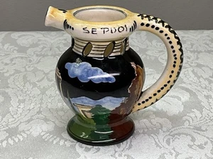 Vintage italienisches San Marino ARMACA handbemalt Landschaft Keramik Puzzle Krug - Bild 1 von 9