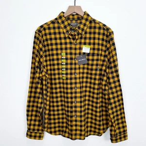 NUEVA Camisa Eddie Bauer Para Hombre Grande Amarillo Azul Cuadros Franela Abotonada Normcore - Imagen 1 de 13