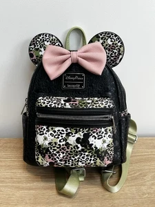 Disney Parks Minnie Mouse Animal Print Backpack Bag Loungefly - Picture 1 of 7