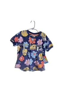 NWT Looney Tunes Tweety Bird Blue Floral Matching Set Shirt Shorts Sz 5 /5T - Picture 1 of 8