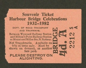 DEPT. VINTAGE AÑOS 80 BILLETE DE AUTOBÚS RECUERDO PUENTE PUERTO NSW TRANSPORTE POR CARRETERA ADULTO - Imagen 1 de 1