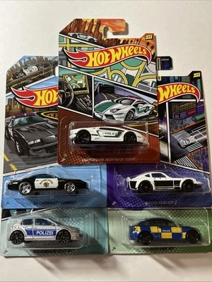 2020 HOT WHEELS 1:64 Hot Wheels POLICE SERIES 5/5 Walmart Exclusive set of 5 N - Image 1 of 4