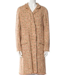 Vintage Teri Jon by Rickie Freeman Orange / Gold Wool Tweed Blazer Coat Size 8 - Bild 1 von 10