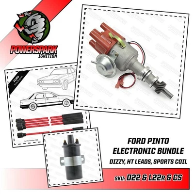 Ford Pinto engine Electronic Distributor Coil Red 8mm Double Silicone HT Leads - Image 1 of 4