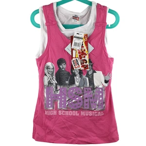 NEW Disney HIGH SCHOOL MUSICAL 3 Girl Top Cotton Summer Size 7 PINK WHITE 2008 - Picture 1 of 9