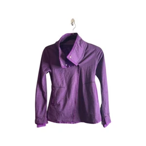 Ivivva  girls by Lululemon size 10 asymmetrical fleece purple jacket  - Picture 1 of 13