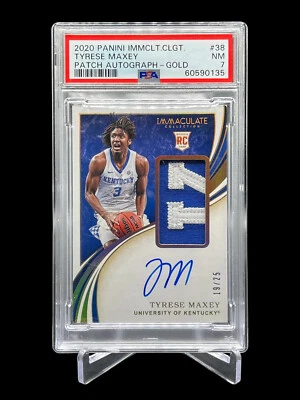 2020 Panini Immaculate Tyrese Maxey Collegiate Gold RPA /25 #38 PSA 7 - Image 1 of 2