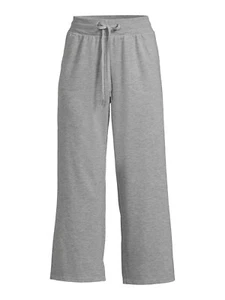 Athletic Works Women's Heather Grey Wide Leg Cropped Pants Size Small 4-6 - Picture 1 of 5