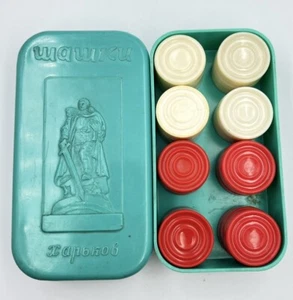 Soviet vintage Checkers Board Game Carbolite Plastic USSR - Picture 1 of 11