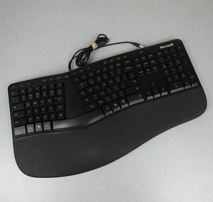 Microsoft Ergonomic Keyboard Model 1878 Wired USB Black Tested - Picture 1 of 6