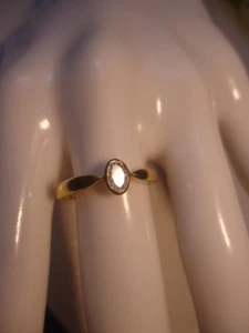 .25 Carat 18K Gold Brilliant Oval Natural Diamond Solitaire Rub Over Ring UK P - Picture 1 of 13
